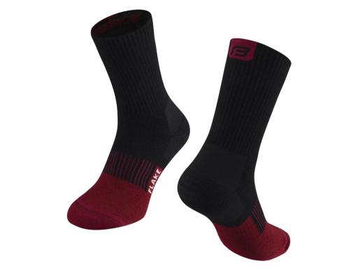 FORCE FLAKE thermo socks black/bordeaux, L–XL (42–47)